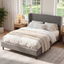 Luxury Full Size Velvet Bed Frame with Wingback Headboard | No Box Spring Required