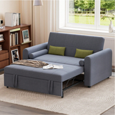 Multi-Function 2 Seater Sofa Bed with Pull-Out Bed, Side Storage Pockets & Adjustable Backrest