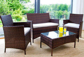 4PC Rattan Garden Furniture Set