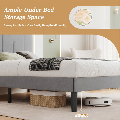 Premium Single Velvet Bed Frame with Wingback Headboard & Under Bed Storage
