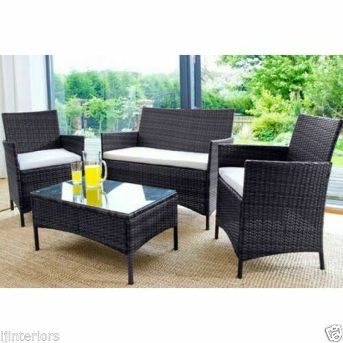 4PC Rattan Garden Furniture Set