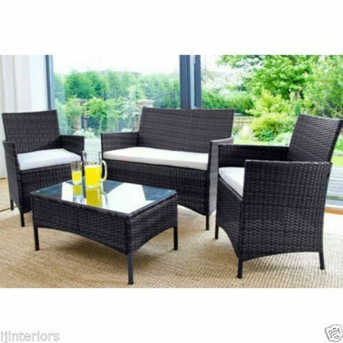 4PC Rattan Garden Furniture Set