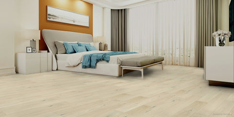 Engineered Wood 14mm x 130mm Rustic Oak Flooring Creamy Latte Lacquer