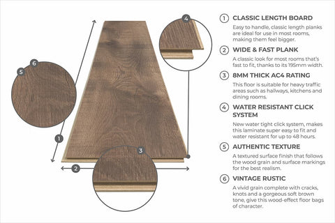 Aqualock 8mm Laminate Flooring Toasted Pecan