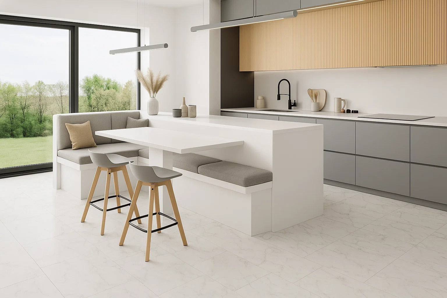 Carrera Marble High Gloss 6mm Tile Effect Waterproof Click Vinyl Main image