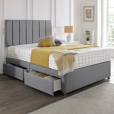 Milan Floor Standing Upholstered Fabric Headboard