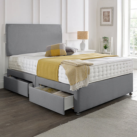 Classic Plain Divan Headboard Divan Set-4FT Small Double