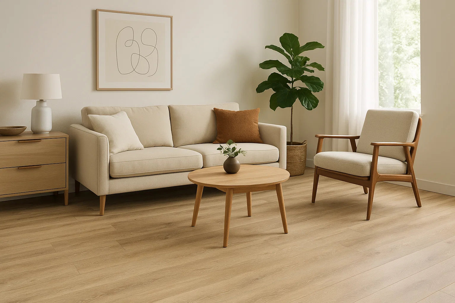 Khaki Oak 8mm Straight Laminate Flooring Main image