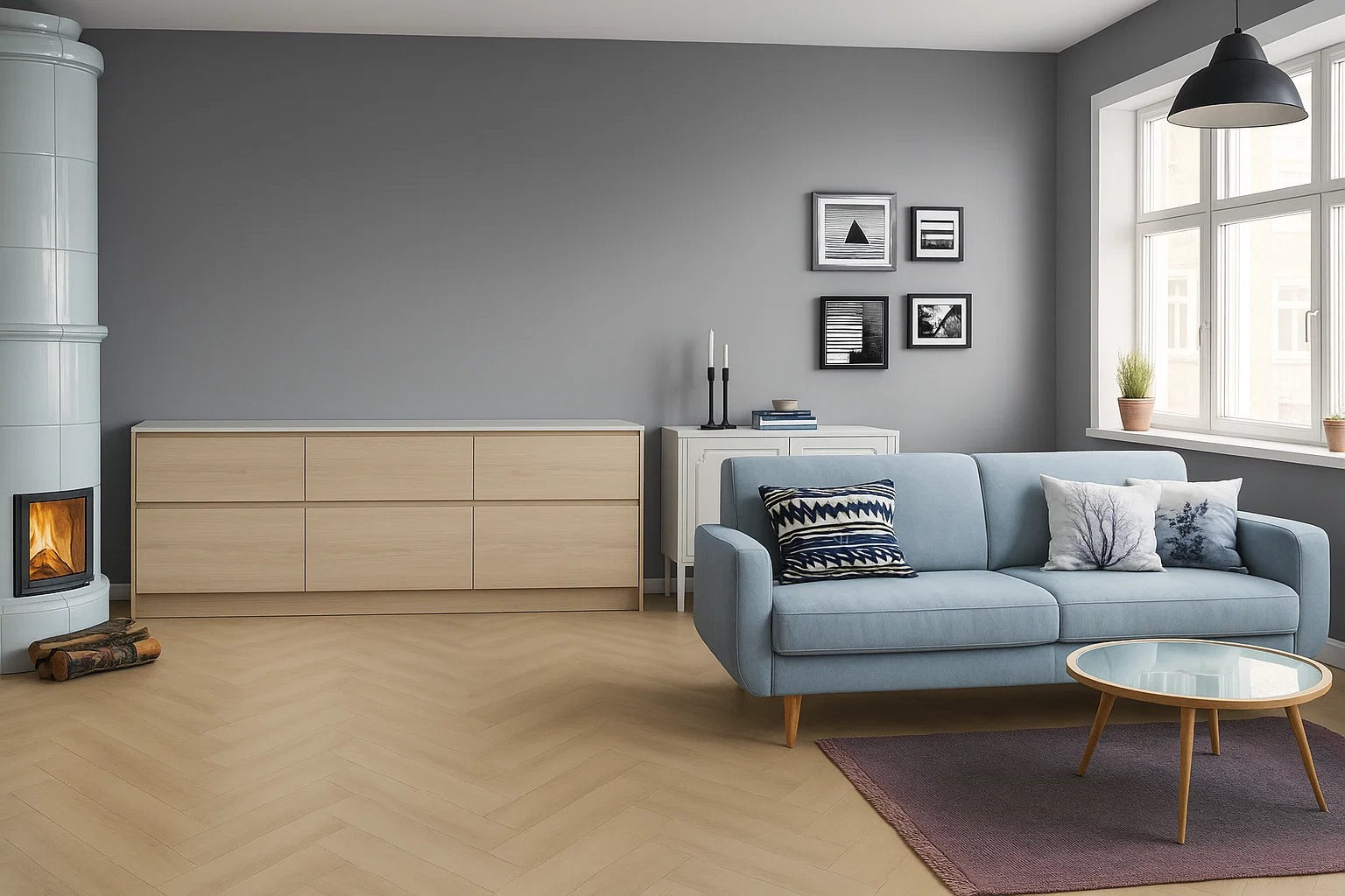 Waffle Oak Herringbone Waterproof Click Vinyl Main image