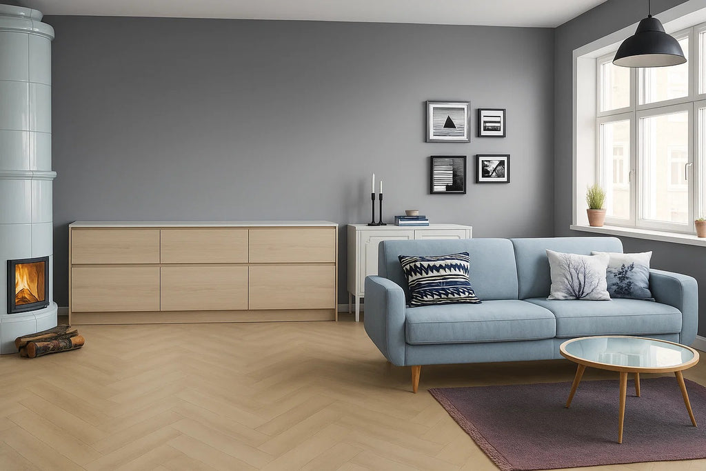 Waffle Oak Herringbone Waterproof Click Vinyl