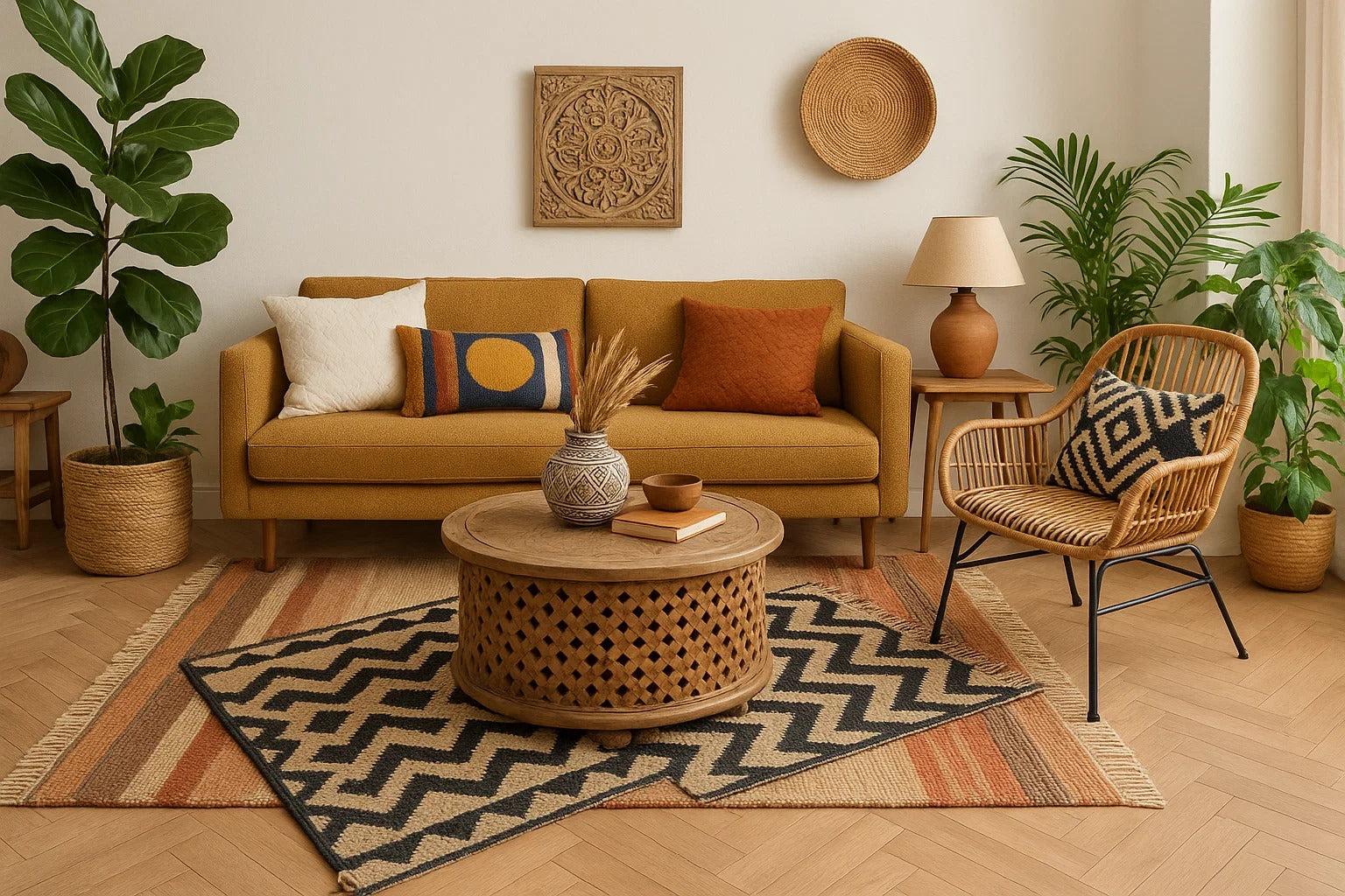 Warm Sand Oak 12mm Herringbone Laminate